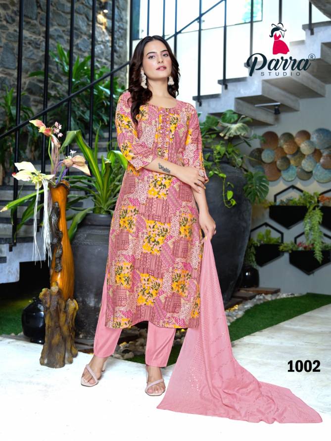 Saloni By Parra Chanderi Printed Kurti With Bottom Dupatta Wholesale Shop In Surat
